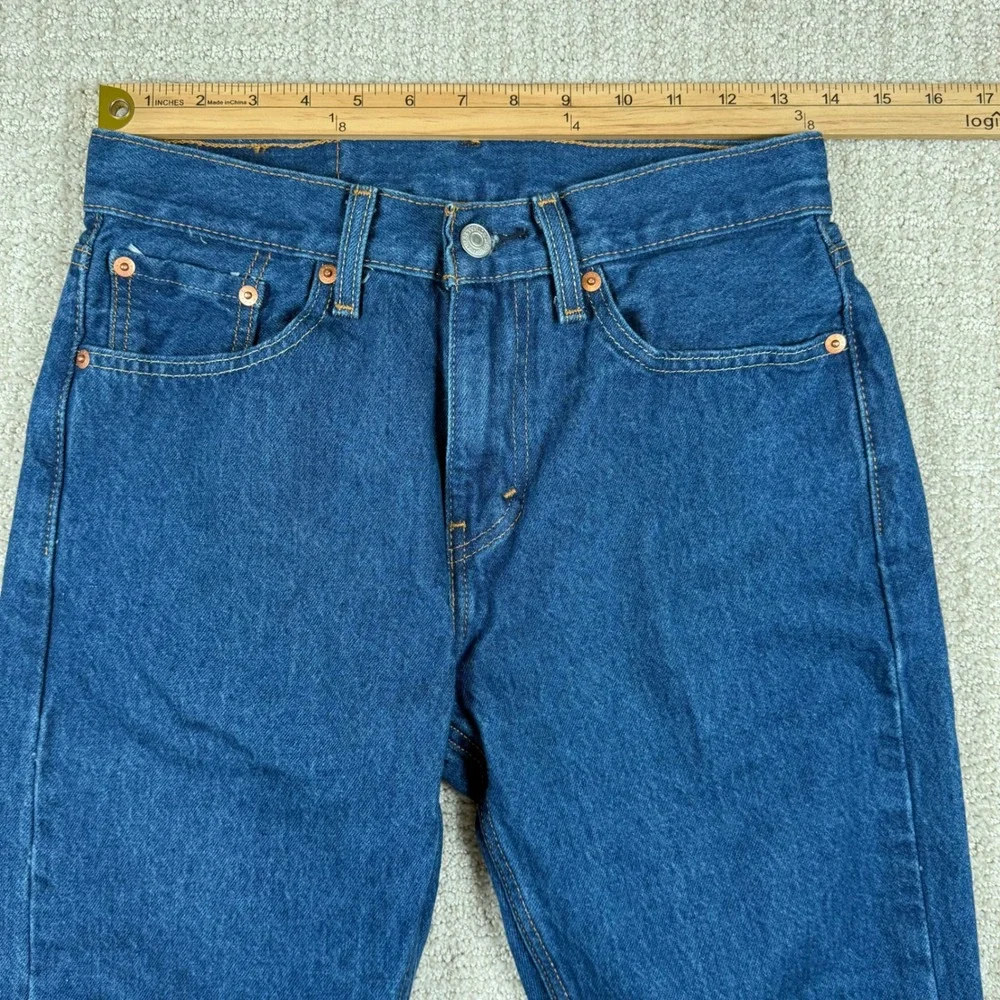 Levi's 505 Mens 28x30 Regular Fit Straight Leg Denim Blue Jeans